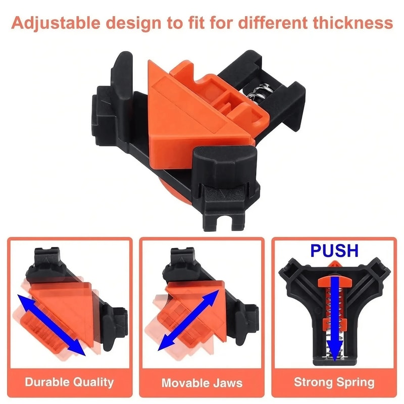 Precision 90 Degree Right Angle Woodworking Clamp Heavy Duty Corner Assembly Tool For Cabinets Fram 2