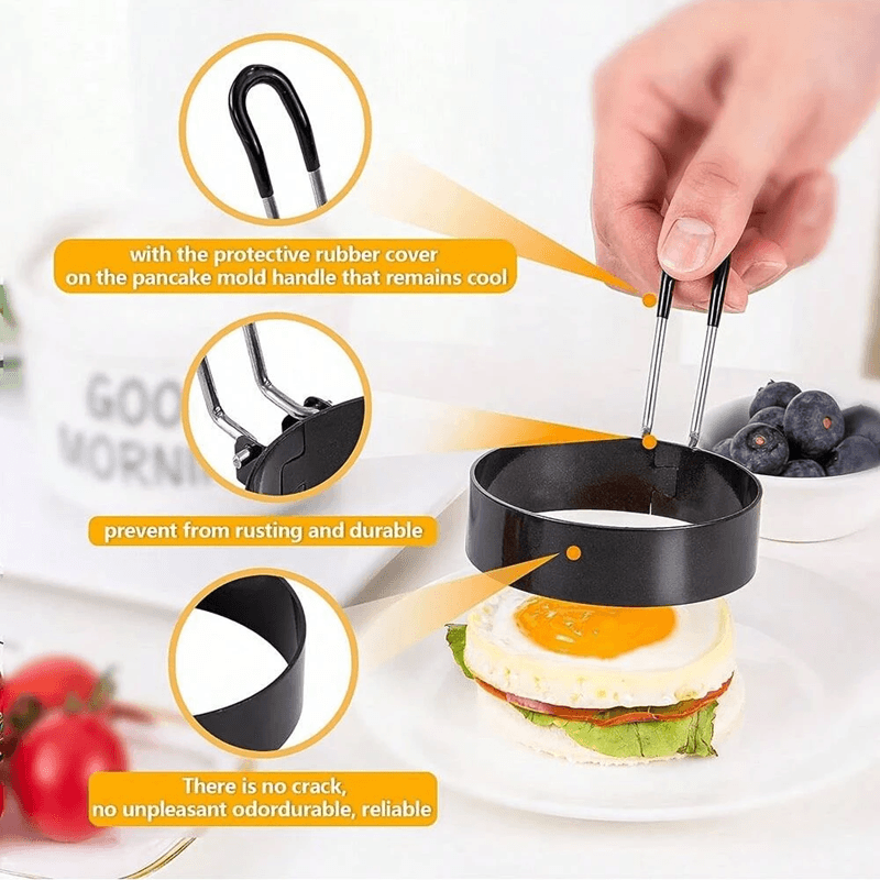 Stainless Steel Nonstick Egg Rings Perfect Round Eggs Every Time 2