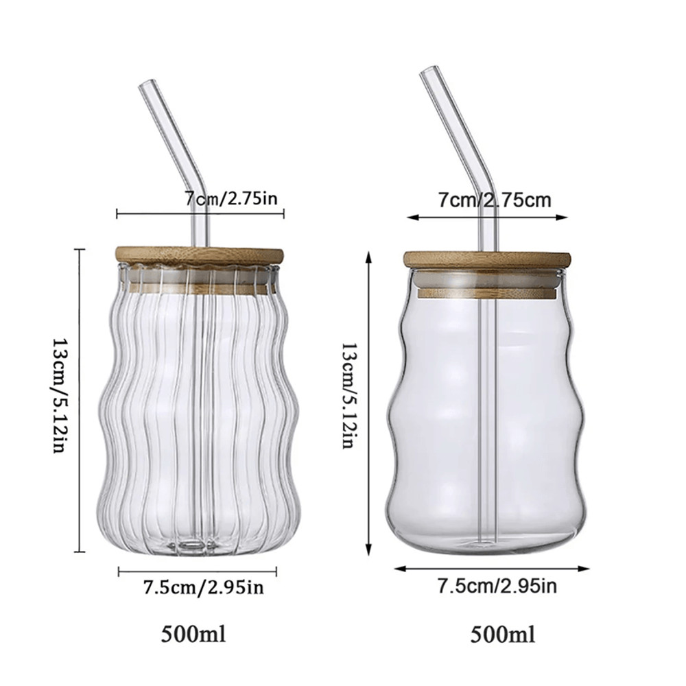 530ml HeatResistant Glass Tumbler With Stripe Design 4