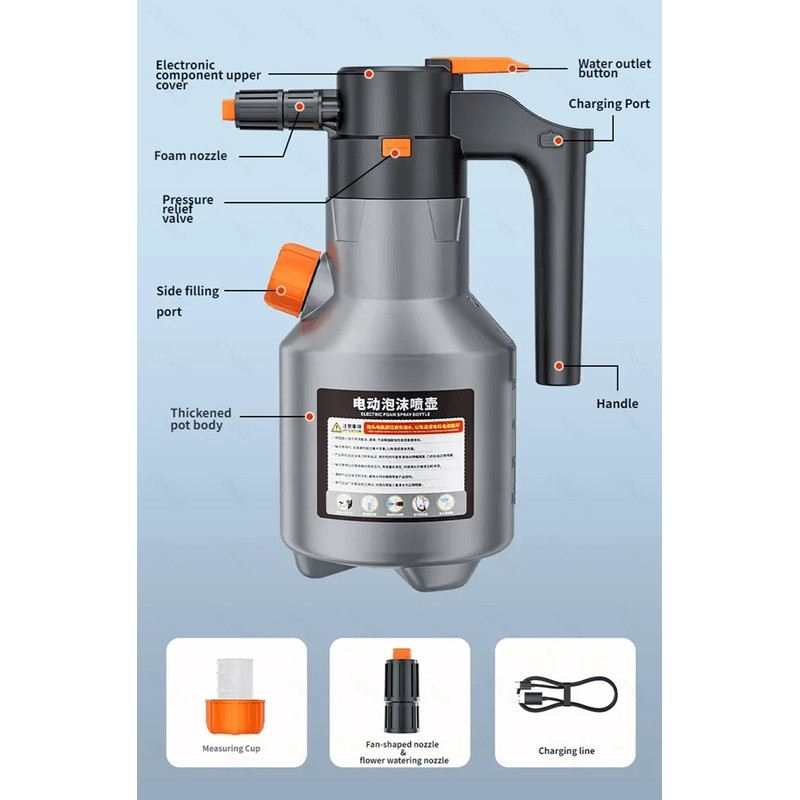 2L Electric Foam Sprayer For Car Wash With Motorized Snow Foam Cannon Function 6