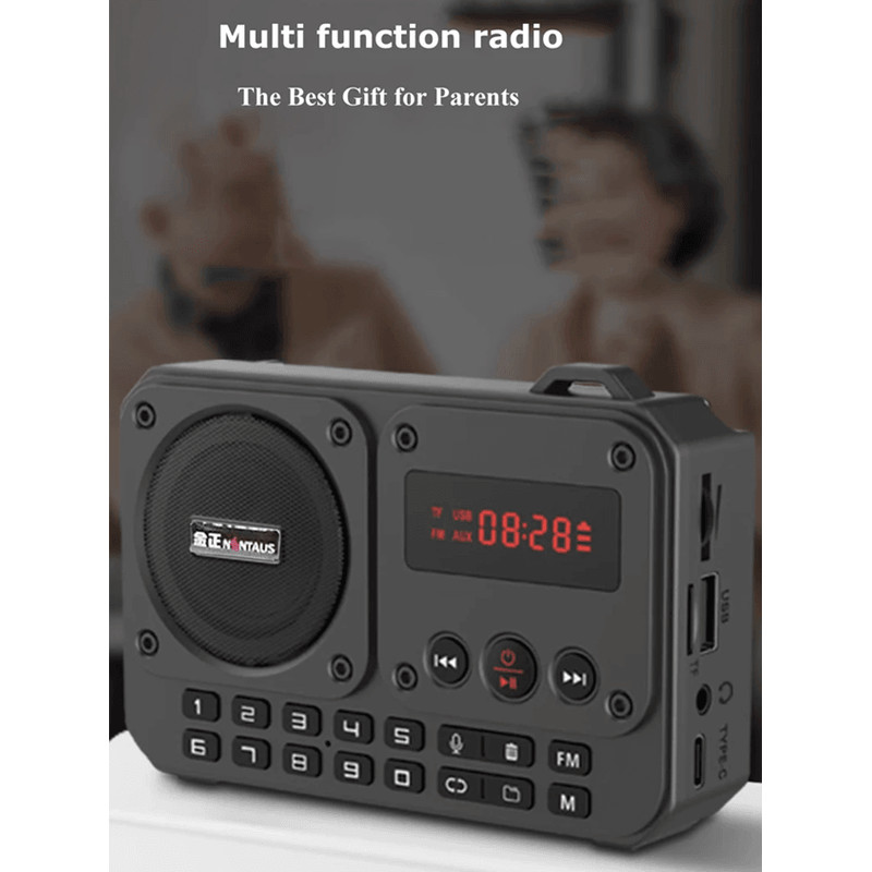 Mini Portable FM Radio With Bluetooth Speaker And TF Card Playback 3