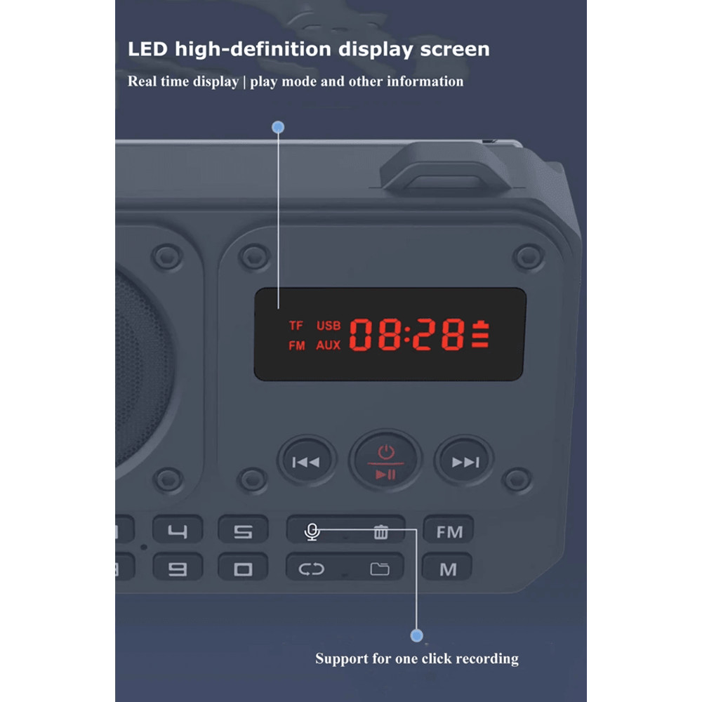 Mini Portable FM Radio With Bluetooth Speaker And TF Card Playback 4