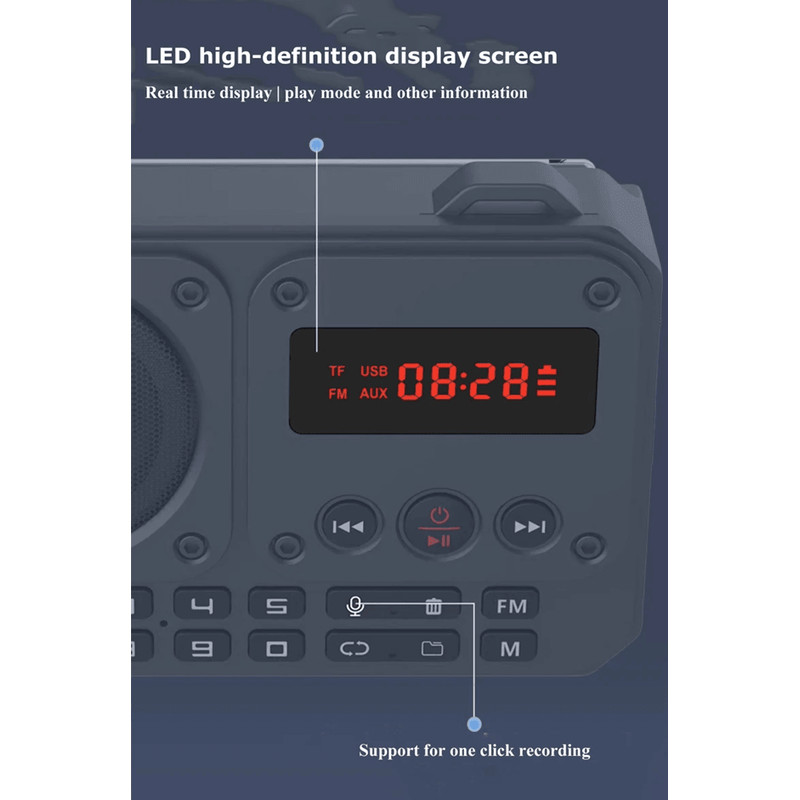 Mini Portable FM Radio With Bluetooth Speaker And TF Card Playback 4