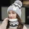 Plush Fleece Winter Hat And Scarf Set For Women Windproof Thermal Beanie With Neck Warmer 2