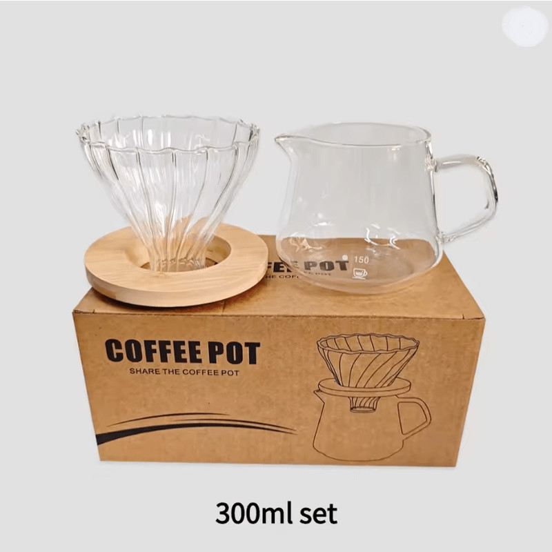 600ml Pour Over Coffee Maker Set Glass Carafe And Reusable Filter For Home And Office Brewing 5