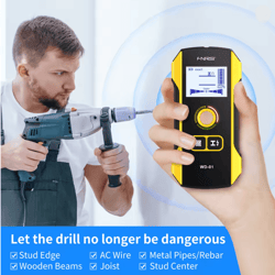 fnirsi wall scanner with positioning hole – live wire, metal, and stud detector for accurate wall scanning