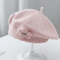 Knitted Baby Beret Hat With Flower Accent Warm Toddler Girl Winter Beanie Cap 2