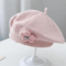 Knitted Baby Beret Hat With Flower Accent Warm Toddler Girl Winter Beanie Cap 2