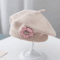 Knitted Baby Beret Hat With Flower Accent Warm Toddler Girl Winter Beanie Cap 4