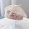 Knitted Baby Beret Hat With Flower Accent Warm Toddler Girl Winter Beanie Cap 4