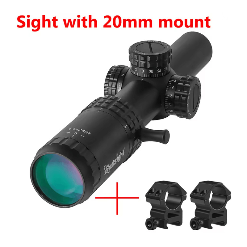 15X24 Compact Tactical Rifle Scope  Red And Green Illuminated Reticle For Hunting And AR Platforms 5