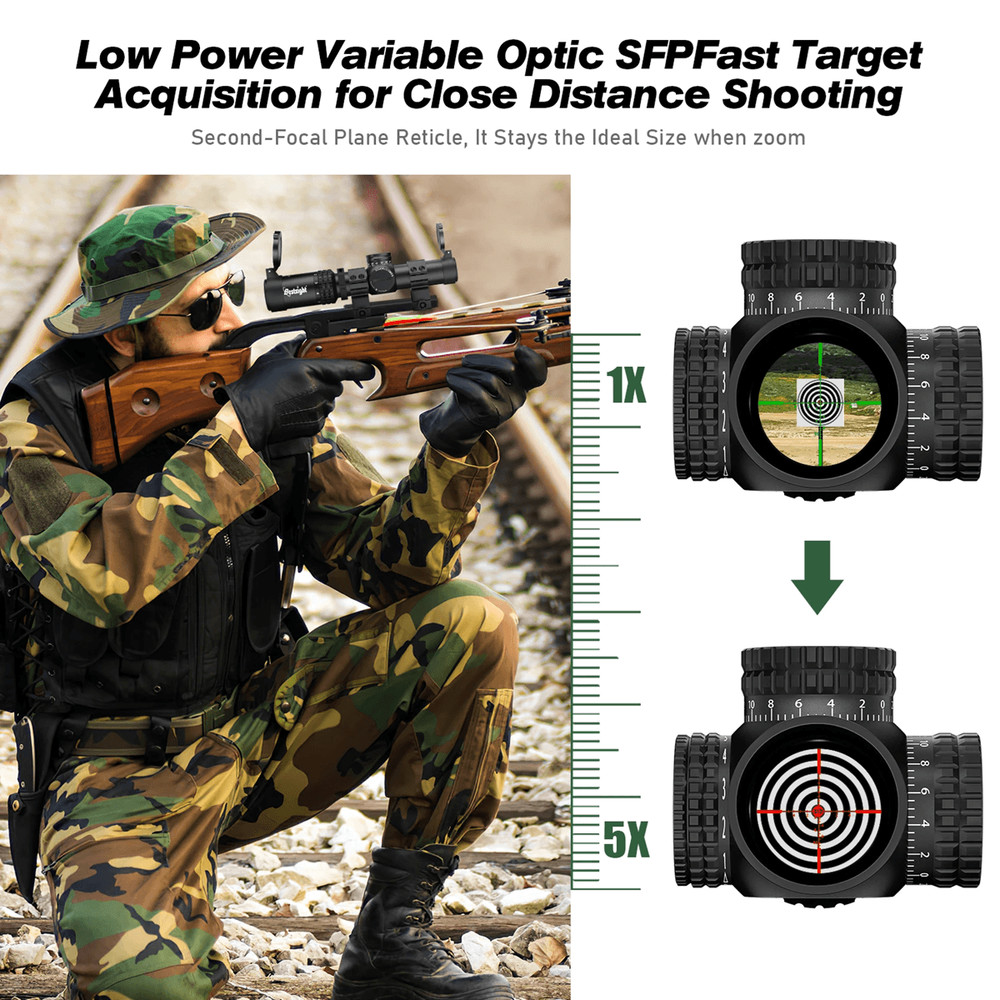 15X24 Compact Tactical Rifle Scope  Red And Green Illuminated Reticle For Hunting And AR Platforms 0
