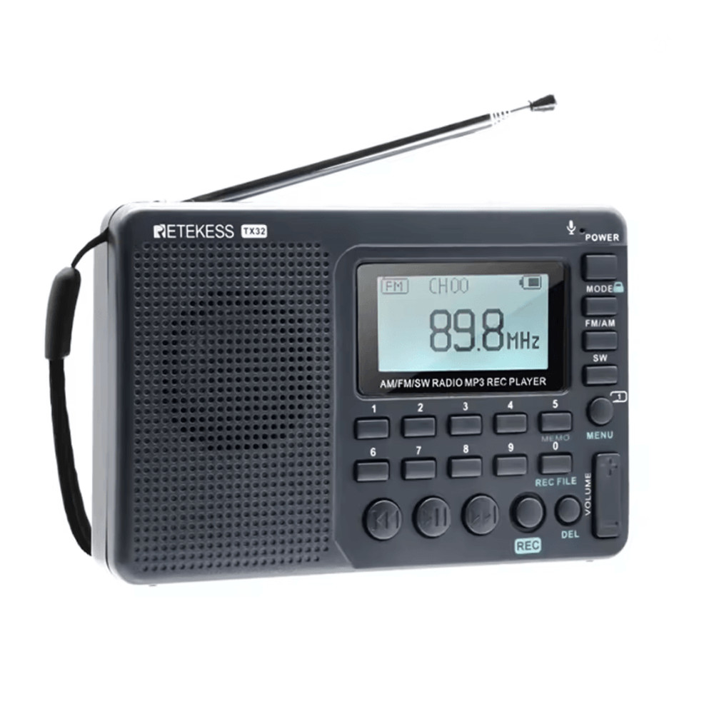RETEKESS V115 Portable Radio With FM AM SW Bands Rechargeable USB MP3 Recorder And Speaker For Hom 1