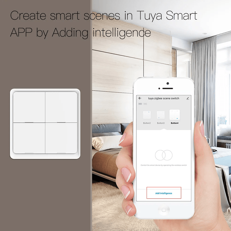 MOES Tuya ZigBee Scene Switch Controller With 4 Gang Wireless Smart Button For Home Automation 1
