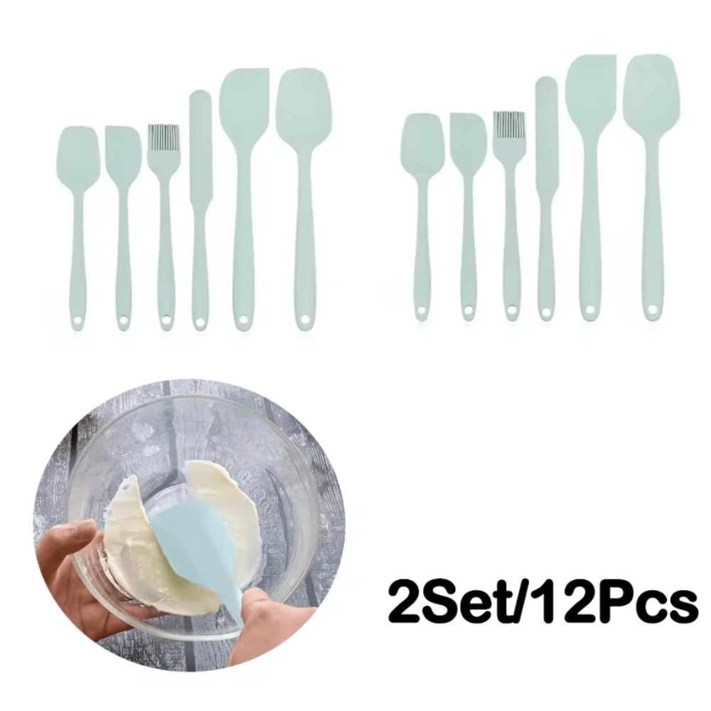 6 Piece Silicone Spatula Set Heat Resistant Non Stick Utensils For Cooking And Baking 10