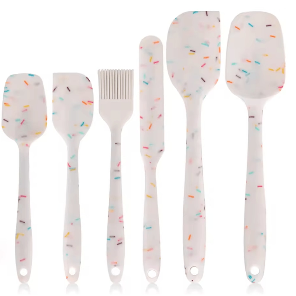 6 Piece Silicone Spatula Set Heat Resistant Non Stick Utensils For Cooking And Baking 9