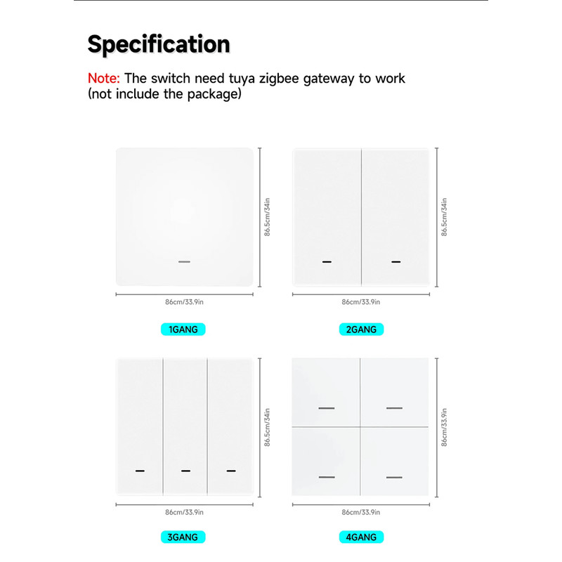 Tuya Zigbee Smart Scene Switch Wireless Battery Powered Wall Button For Home Automation 4