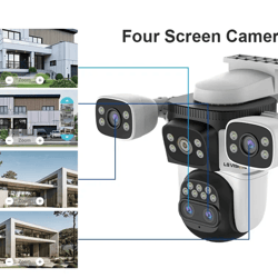 ls vision 20mp 4-lens outdoor wifi ptz security camera with 10x zoom & smart auto-tracking