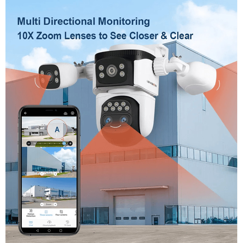LS VISION 20MP 4Lens Outdoor WiFi PTZ Security Camera With 10X Zoom Smart AutoTracking 3