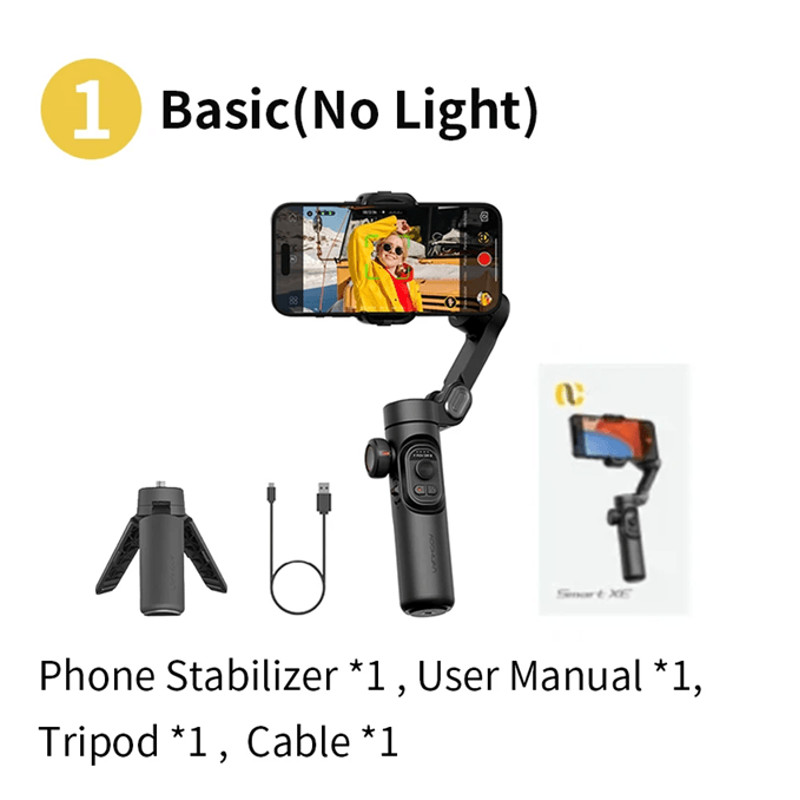 AOCHUAN Smart XE Gimbal Stabilizer For IPhone Android With Fill Light And Face Tracking 3