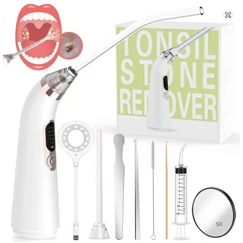 Electronic Tonsil Stone Remover Kit With Suction Modes And Oral Care Tools 1