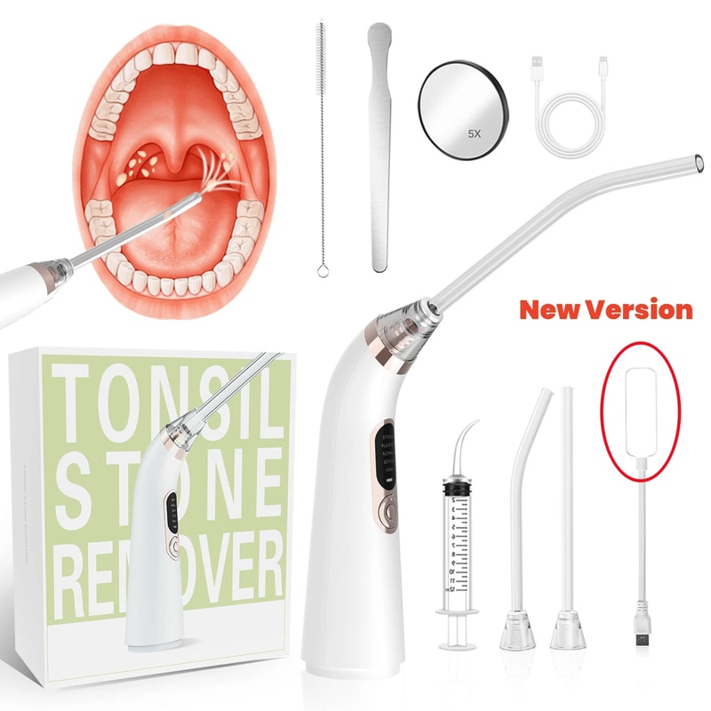 Electronic Tonsil Stone Remover Kit With Suction Modes And Oral Care Tools 0