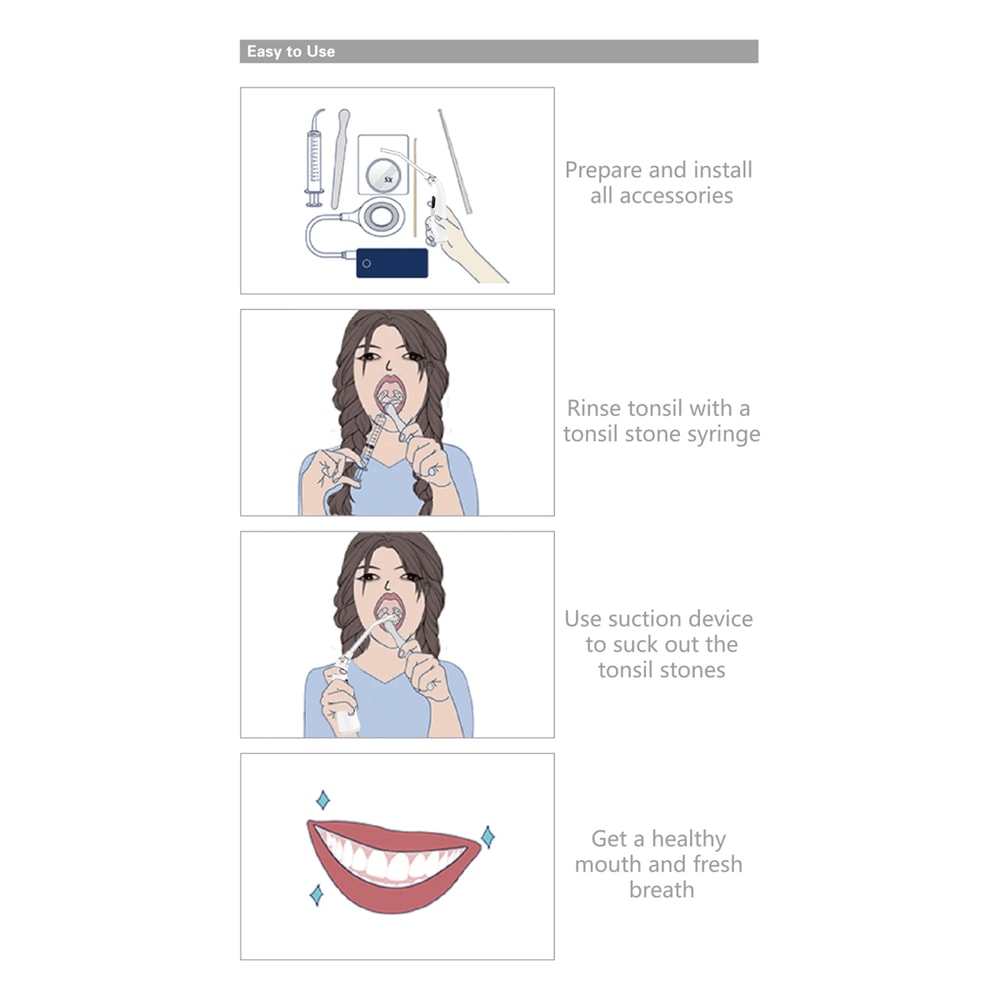 Electronic Tonsil Stone Remover Kit With Suction Modes And Oral Care Tools 4