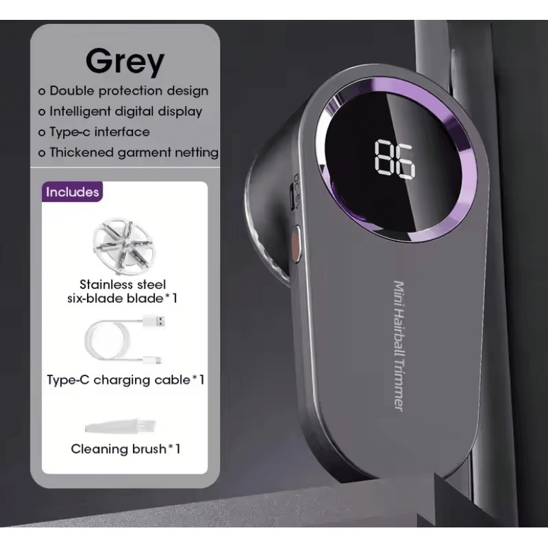 Rechargeable Fabric Shaver And Lint Remover With LED Display For Clothes And Furniture 2