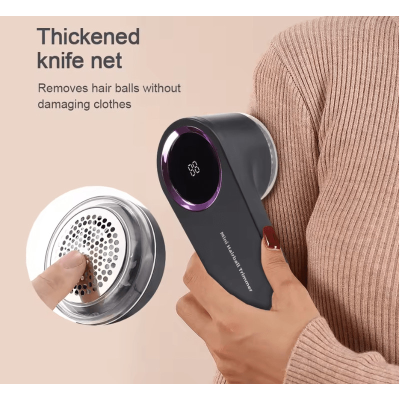 Rechargeable Fabric Shaver And Lint Remover With LED Display For Clothes And Furniture 1