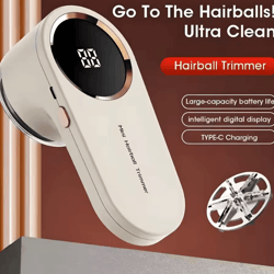 rechargeable fabric shaver and lint remover with led display for clothes and furniture