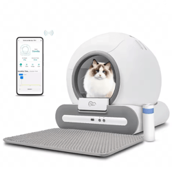 smart automatic cat litter box with self cleaning and app control for multiple cats