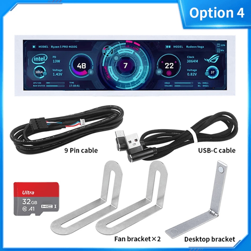 88 Inch Type C Secondary Screen For Real Time CPU GPU RAM Monitoring 3