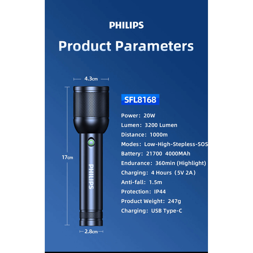 Philips 3200 Lumen LED Flashlight With Long Range Beam For Camping And Emergency Use 6
