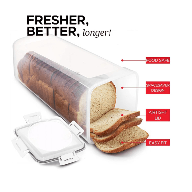 Clear Airtight Bread Box With Lid For Homemade Loaf And Sandwich Storage 2