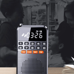 compact fm bluetooth radio with speaker flashlight and tf card music playback