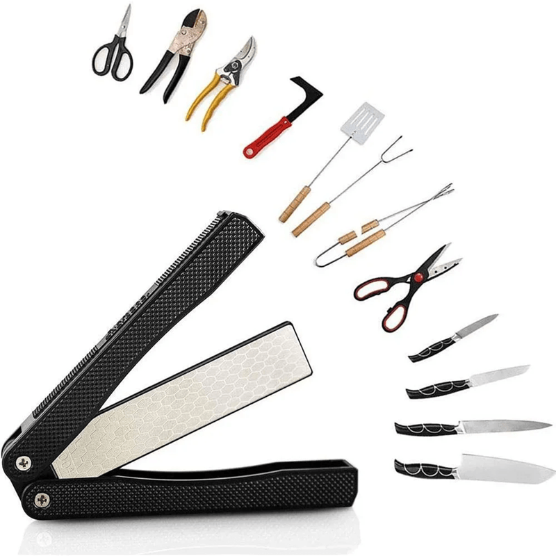 Portable Diamond Knife Sharpener With Folding Handle For Outdoor Use 2