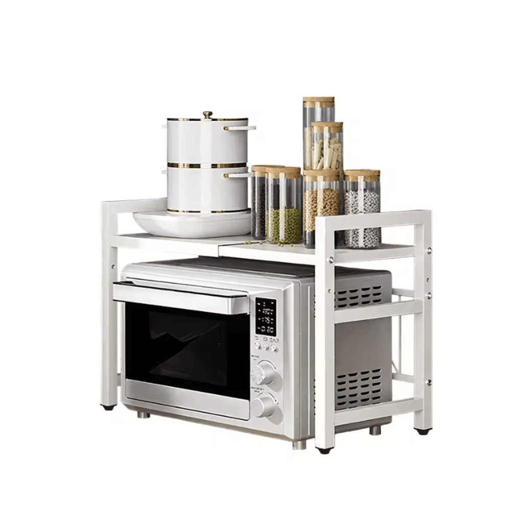 Expandable Microwave Shelf Organizer Adjustable Rust Proof Countertop Storage Rack 7