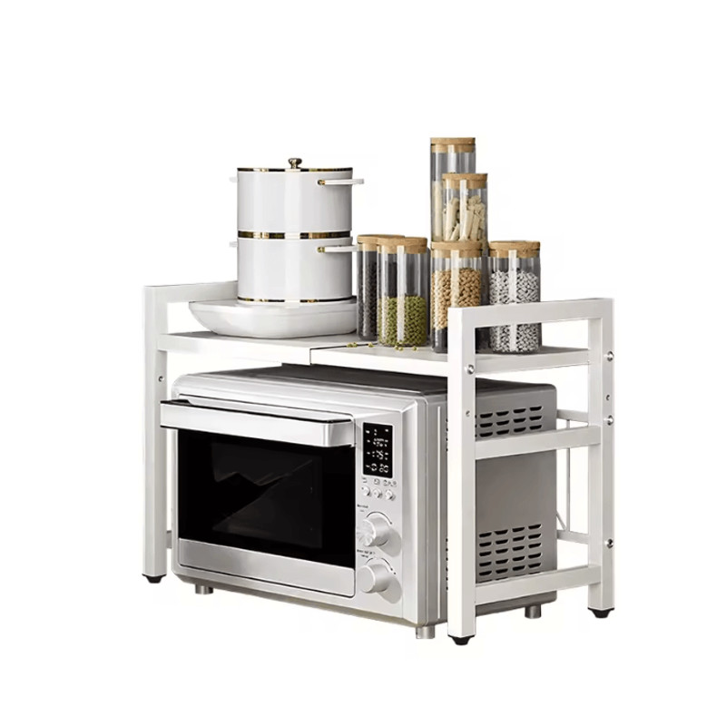 Expandable Microwave Shelf Organizer Adjustable Rust Proof Countertop Storage Rack 7