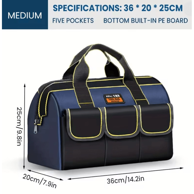 AIRAJ Heavy Duty Electrician Tool Bag Waterproof Oxford Cloth Organizer 3