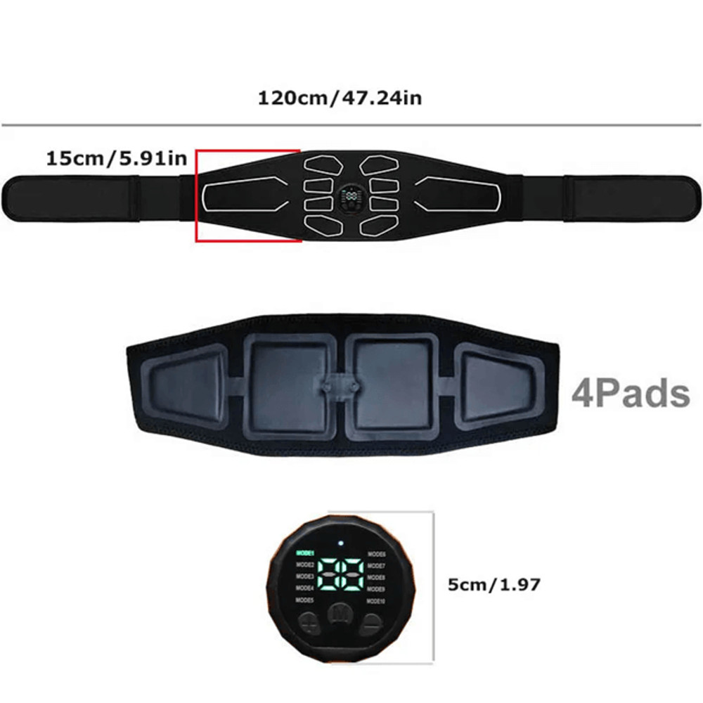 EMS Waist Trainer Belt With Abdominal Muscle Stimulation And Fat Burning Support 2