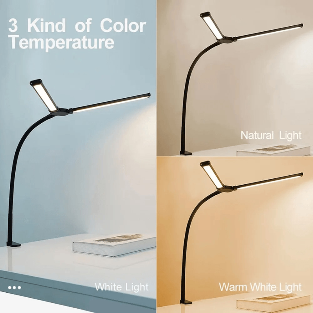 Dimmable Clip On LED Desk Lamp With Flexible Arm For Reading Office And Computer Use 2
