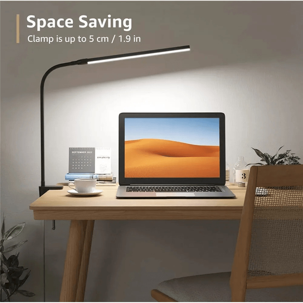 Dimmable Clip On LED Desk Lamp With Flexible Arm For Reading Office And Computer Use 0