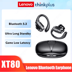 erazer xt80 sports wireless headphones with mic and led display for hifi stereo sound