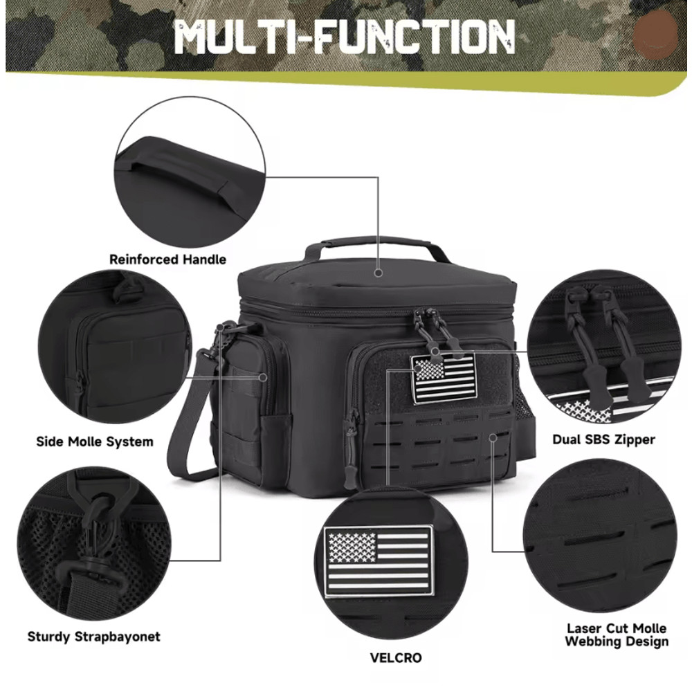 Heavy Duty Tactical Lunch Bag With Insulated Leakproof Lining For Outdoor Work And Camping 4