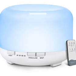 500ml ultrasonic essential oil diffuser with remote control and led light for home or office