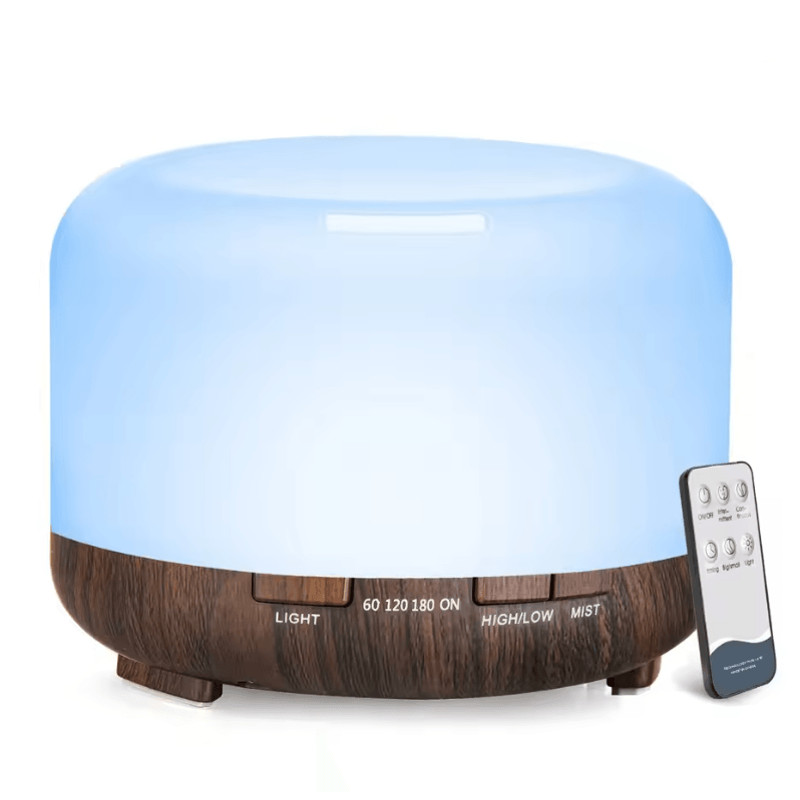 500ml Ultrasonic Essential Oil Diffuser With Remote Control And LED Light For Home Or Office 3