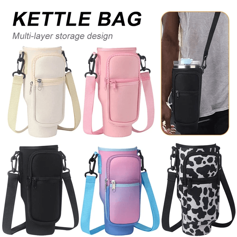 Water Bottle Carrier Bag With Adjustable Strap And Pocket For Stanley 40oz Tumbler 0