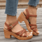 Braided High Heel Chunky Platform Sandals For Women With Ankle Strap 5
