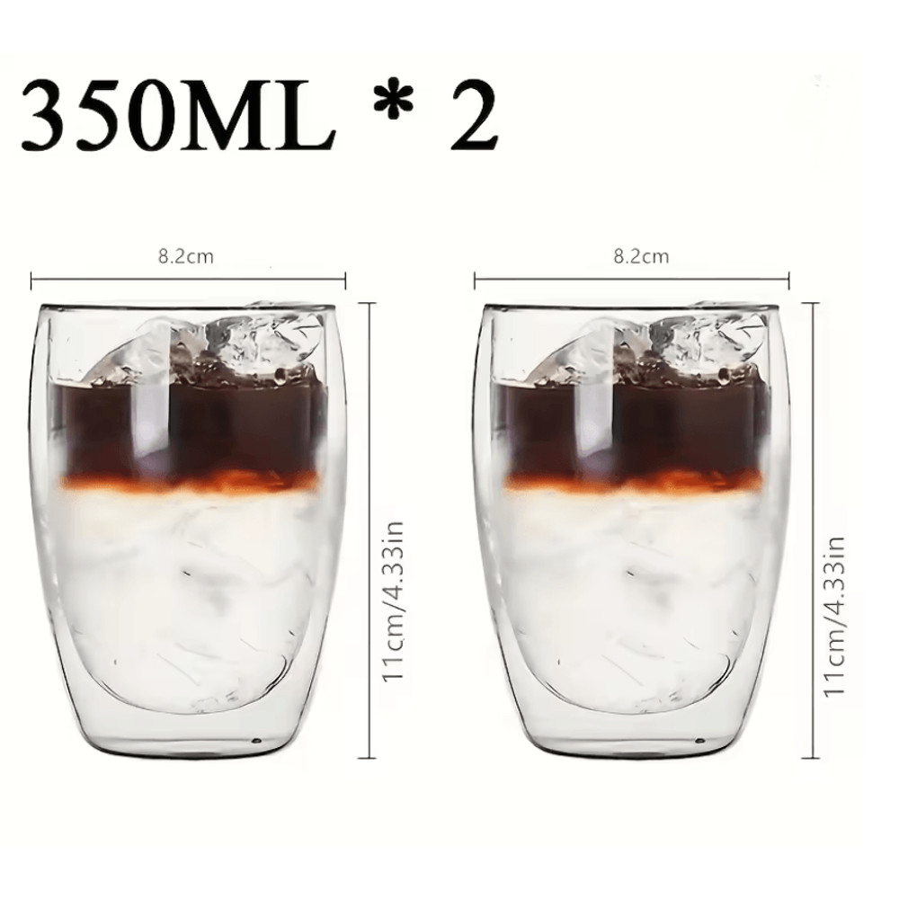 Double Wall Glass Cup Set Insulated Espresso And Whisky Mugs For Hot And Cold Drinks 0
