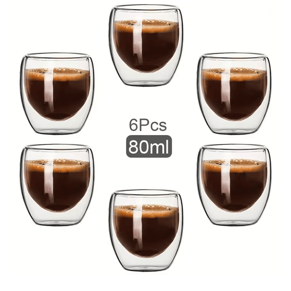 Double Wall Glass Cup Set Insulated Espresso And Whisky Mugs For Hot And Cold Drinks 3